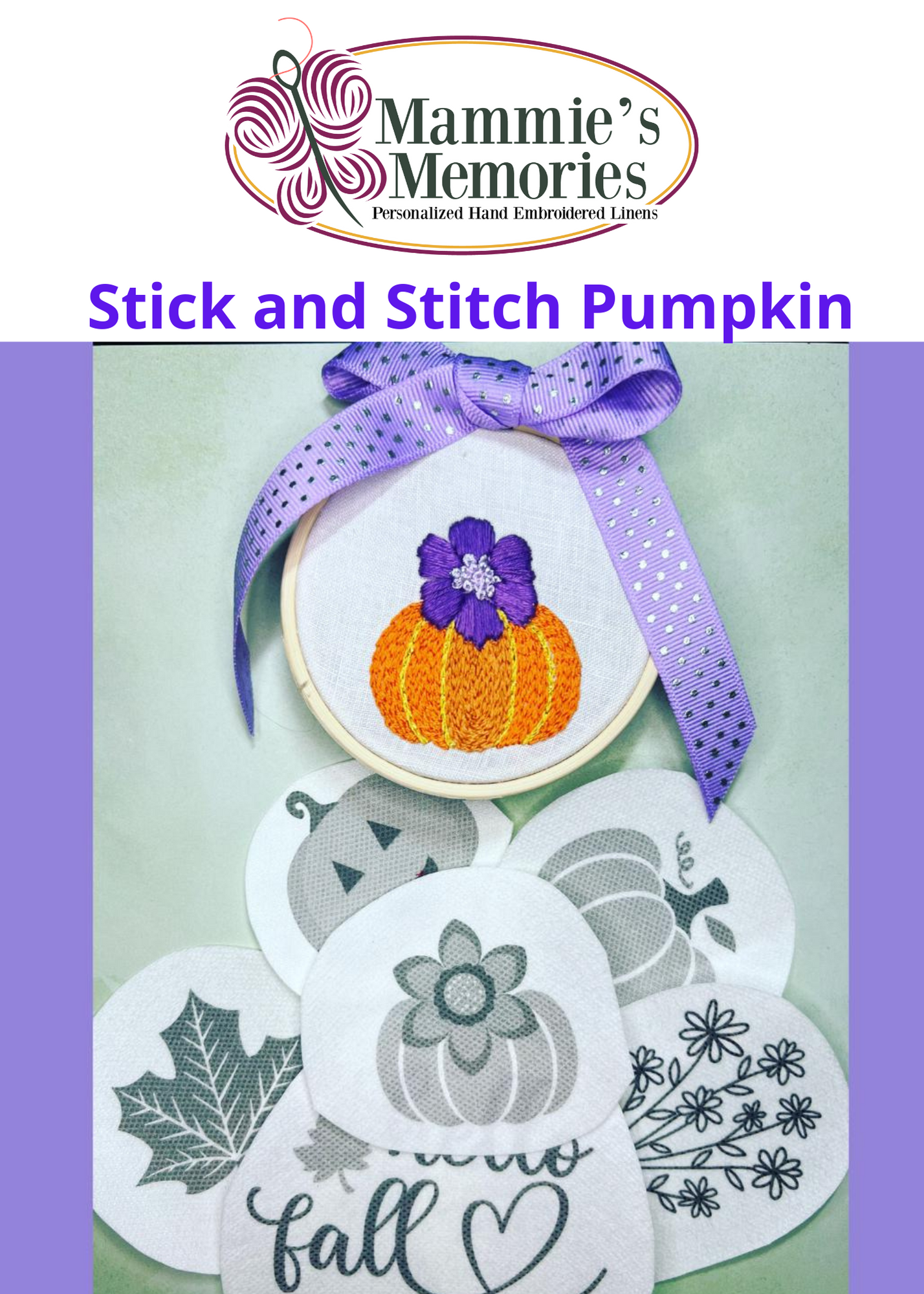 Pumpkin Stick and Stitch Ornament Kit
